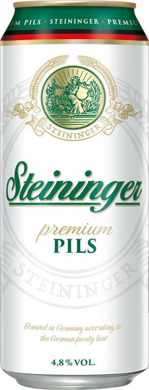 Пиво Штайнингер Пилс светлое фильтрованное ж/б 0,5 л
