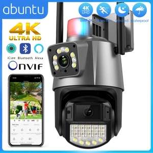 Камера видеонаблюдения Abuntu P15Q (8 Мп, 4K, Wi-Fi, двойной объектив, iCSee)