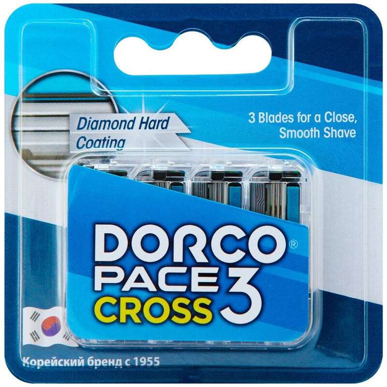Сменные кассеты Dorco CROSS3, 3-лезвийные (цена с озон картой)