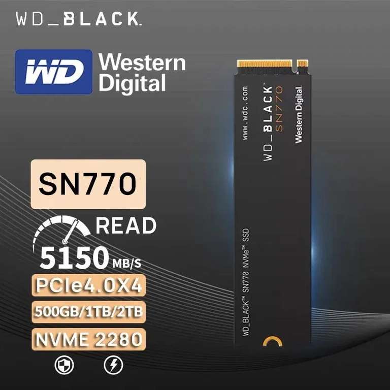Внутренний SSD-диск Western Digital SN770, 1 ТБ (из-за рубежа)