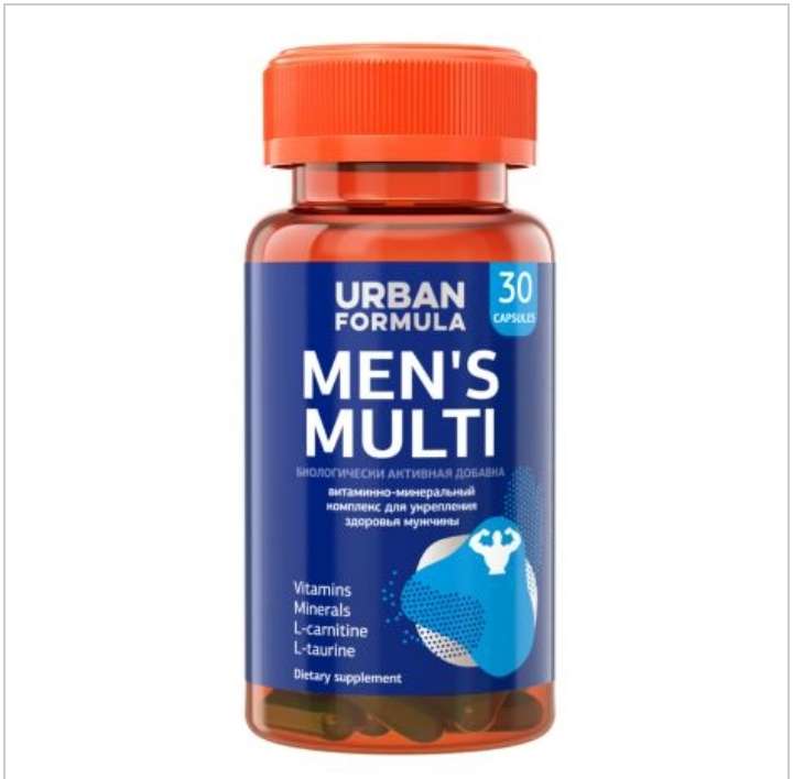 [Самара] Комплекс витамин Urban Formula для мужчин Men's Multi 580мг №30 в budzdorov.ru