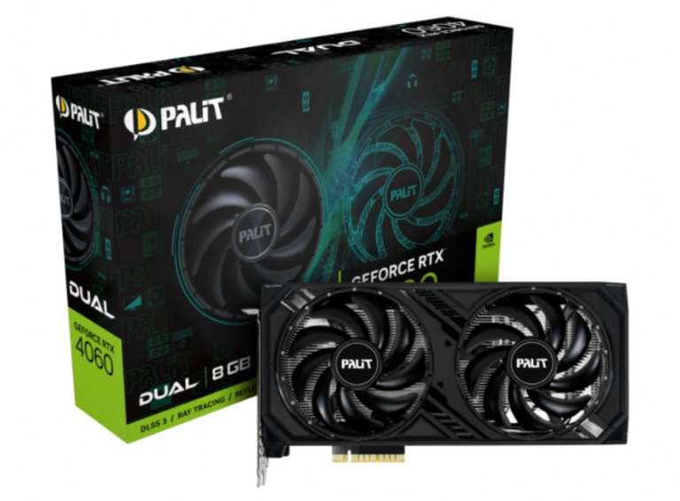 Видеокарта Palit NVIDIA GeForce RTX 4060 DUAL (NE64060019P1-1070D)