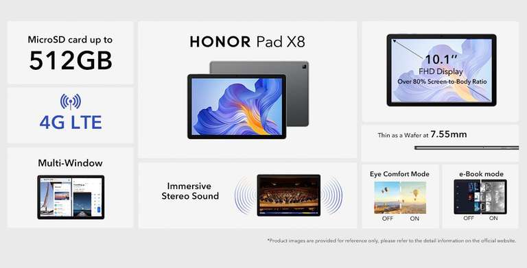 Планшет Honor pad X8 10,1'' (4/64Гб, LTE , Micro SD, Google сервисы)