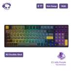 Механическая клавиатура беспроводная, проводная AKKO 3098B Black&Gold, свитчи: CS Jelly Purple (цена по Ozon карте)