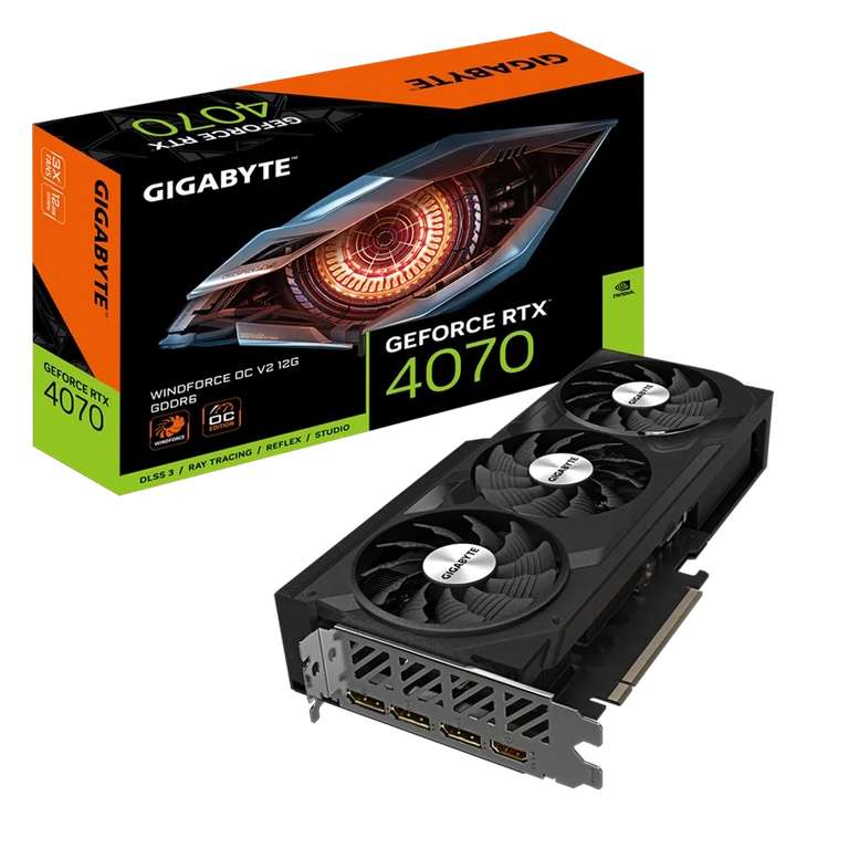 Видеокарта Gigabyte RTX 4070 WINDFORCE OC 12 ГБ (цена с озон картой)