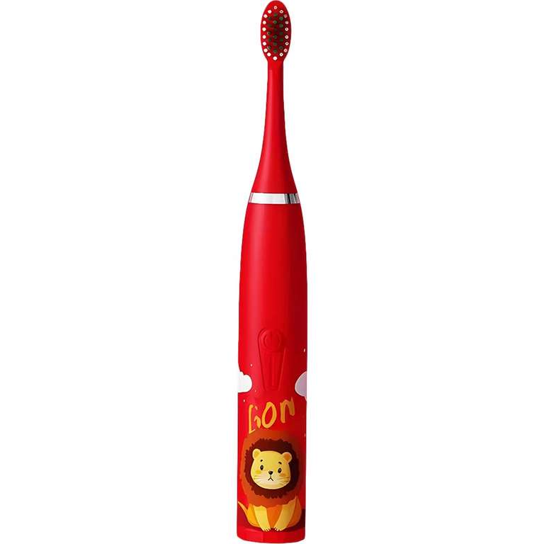 Электрическая зубная щетка Geozon Kids Red детская, 4 сменных насадки в комплекте