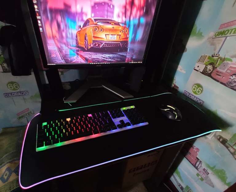 Коврик для мышки и клавиатуры Elite Plus с подсветкой RGB игровой