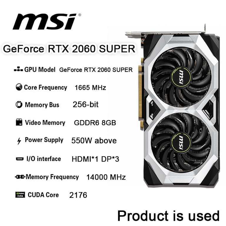 Видеокарта GeForce RTX 2060 SUPER MSI 8G б/у