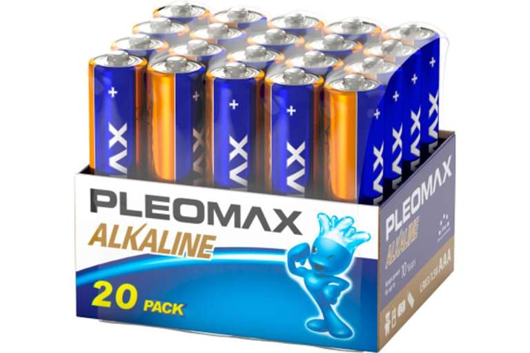 Батарейки Pleomax LR03 (Остались AA, ссылка в описании) 20 bulk Alkaline (20/480/20160) Б0059832, 20 шт.