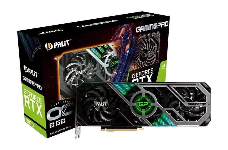 Видеокарта Palit Nvidia GeForce RTX 3070 GamingPro OC V1 LHR + 420 бонусов
