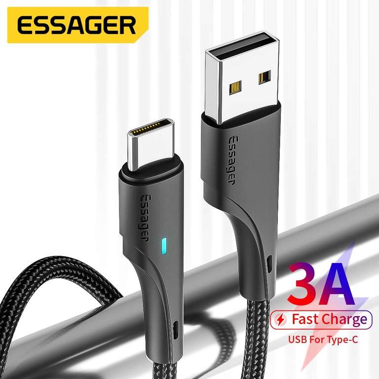 Кабель зарядный Essager USB Type-C 3 А 1 метр