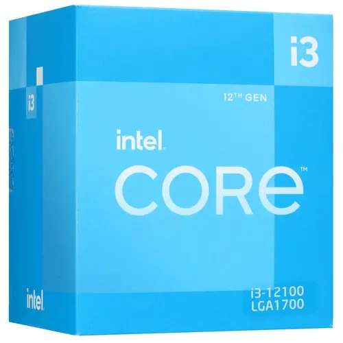Процессор Intel Core i3-12100 (4 ядра / 3300 МГц / LGA1700 / 7 нм / BOX) (BX8071512100)
