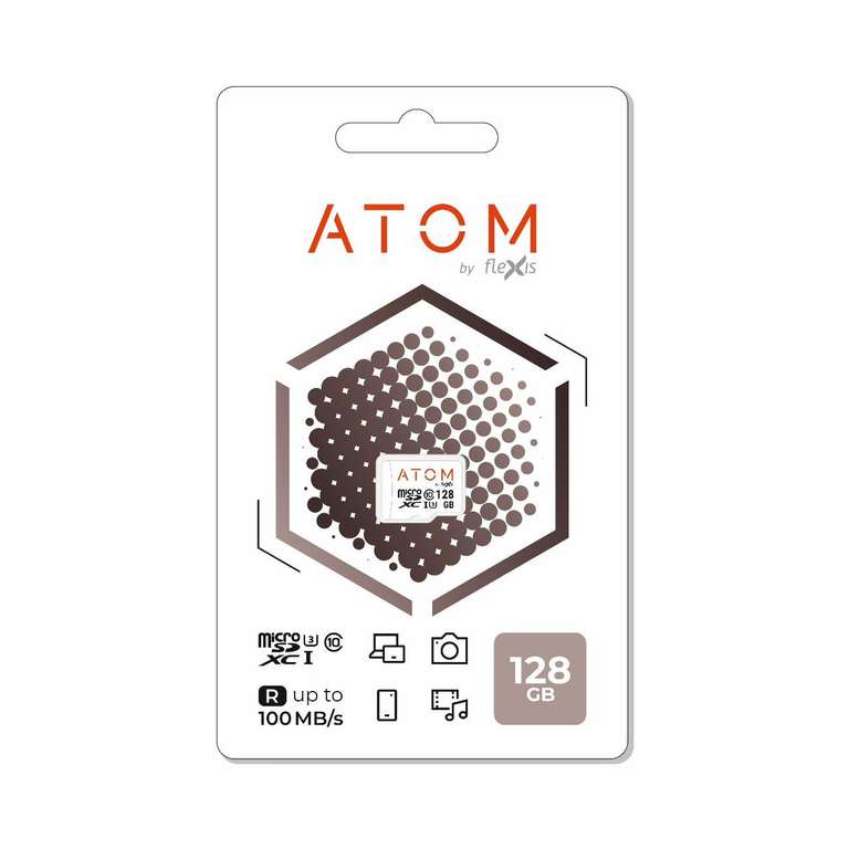 Карта памяти Atom microSDXC 128GB (бонусы применимы)