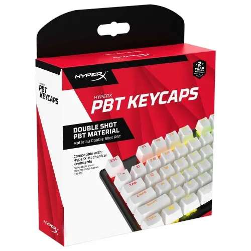 Кейкапы для клавиатуры (набор клавиш) HyperX PBT Keycaps Full Key Set (519T5AAACB), белый
