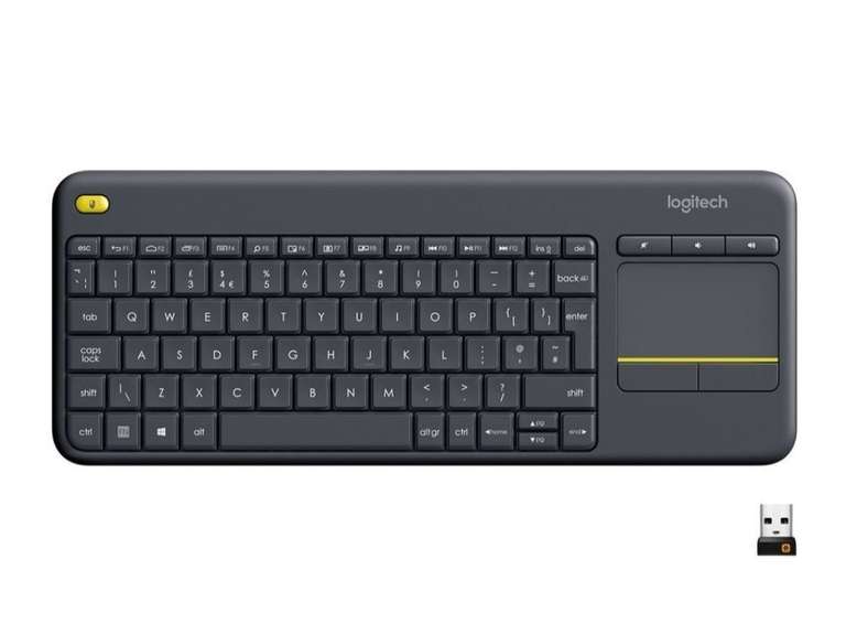 Клавиатура Logitech K400 Plus, USB, Радиоканал, черный