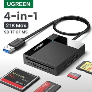 Кардридер UGREEN 4-в-1 USB3.0/USB-C SD Micro SD TF CF MS Compact Flash Card