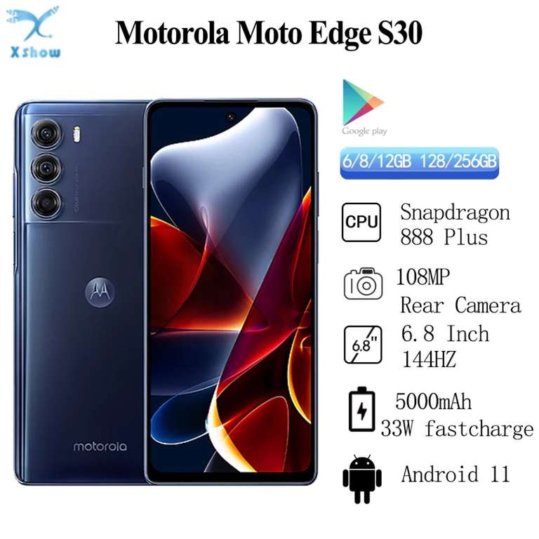 Смартфон Motorola MOTO Edge S30 8+128 Гб, телефон с глобальной прошивкой (24853₽ через киви)
