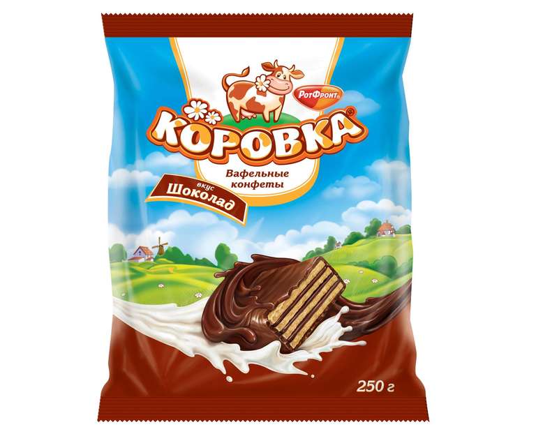 Конфеты Коровка вафельные шоколад 250 г