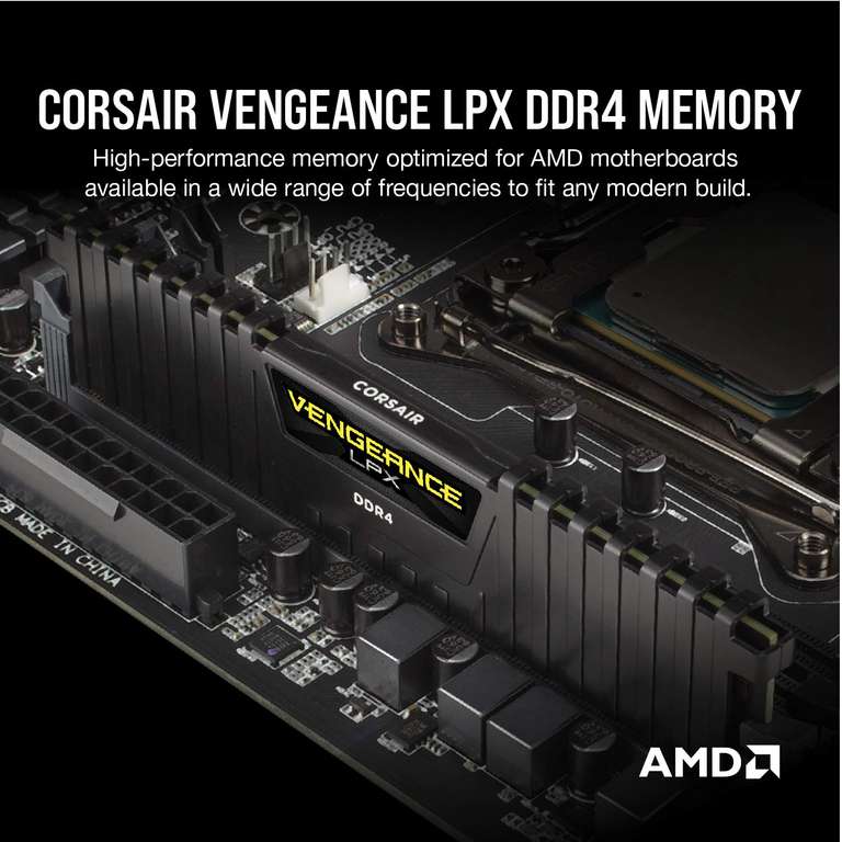 Оперативная память Corsair Vengeance LPX DDR4 8/16/32 ГБ 3200/3600 МГц DIMM (цена за 2х16 Гб 3600)