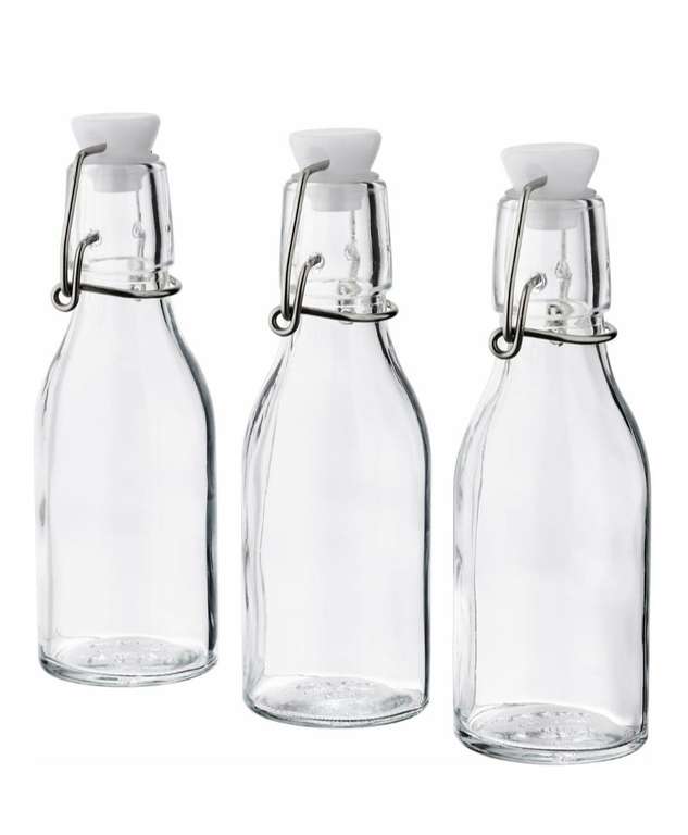 ИКЕА набор бутылок КОРКЕН, 3 шт., 150 мл, прозрачный