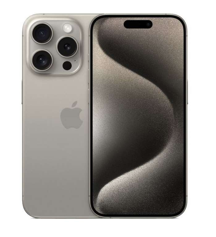 Смартфон Apple iPhone 15 Pro dual Sim 8/128 ГБ, natural titanium (из-за рубежа при оплате OZON картой)