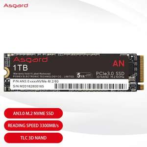 SSD Asgard AN3.0 M.2 NVMe 512 ГБ 1T PCIe3.0 X4 m2 2280 для ноутбука и настольного компьютера