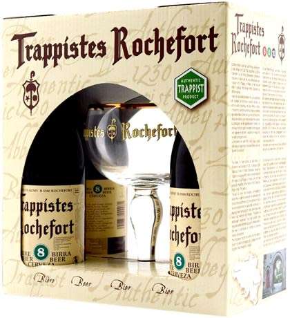 Пивной набор Trappistes Rochefort 4х0,33 + стакан