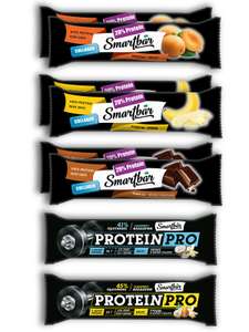 Батончик протеиновый SmartBar Protein 8 шт., Банан, Шоколад, Абрикос, Кокос, Груша