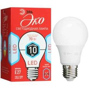 [Якутск] Лампа светодиодная ЭРА ECO LED A60-10W-840-E27