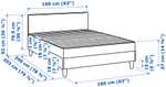 Кровать ИКЕА СЭБЁВИК, размер (ДхШ): 203х140 см, цвет: висле серый