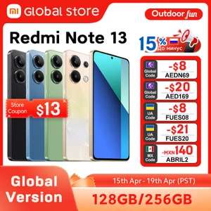 Смартфон Redmi Note 13 4G Глобал, 6/128 Гб, несколько расцветок (8/256 c NFC - 13052₽)
