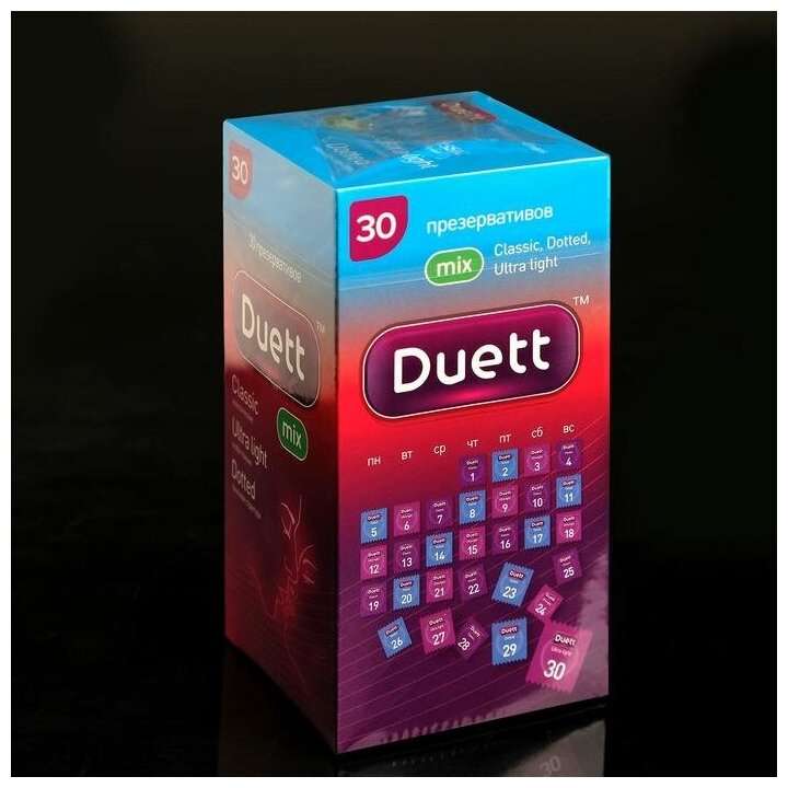 Презервативы DUETT Mix набор микс, 30 шт.
