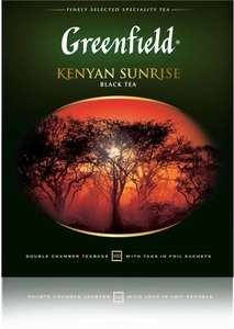 Чай в пакетиках черный Greenfield Kenyan Sunrise, 100 шт (цена с озон картой)