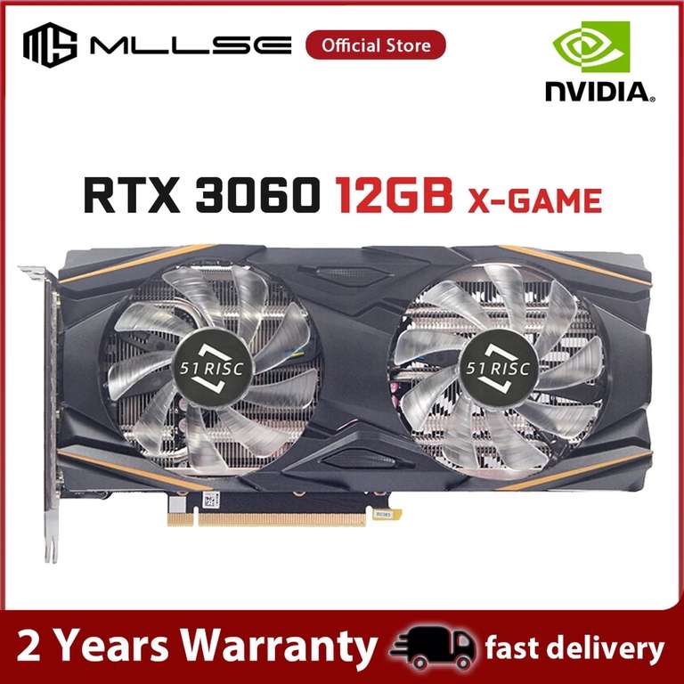 Видеокарта MLLSE RTX 3060, 12 Гб, X-GAME NVIDIA GPU Samsung GDDR6