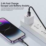 Toocki кабель зарядки Lightning для iPhone, 2.4A, 0.5 m