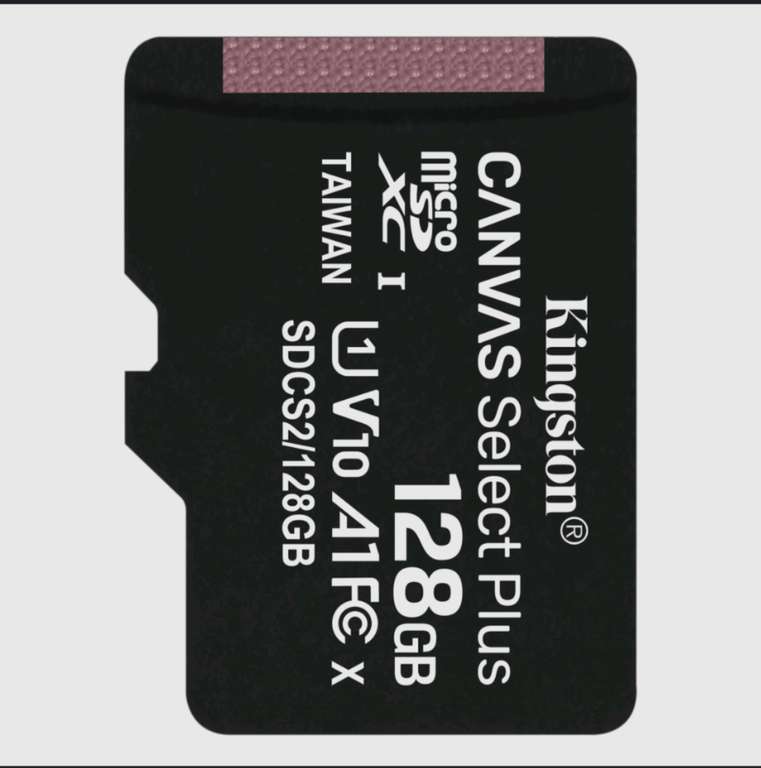 Карта памяти Kingston Canvas Select Plus microSDXC 128 Гб (SDCS2/128GBP), UHS-I, U1, class 10
