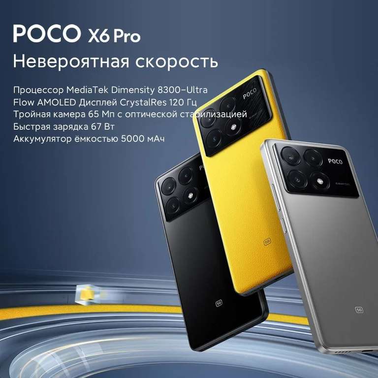 Смартфон Poco X6 Pro 5G 8/256 ГБ (из-за рубежа, по Ozon карте)