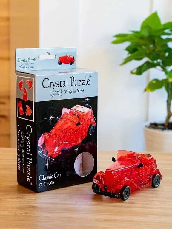 3D пазл Crystal Puzzle, IQ игра головоломка "Автомобиль Красный"