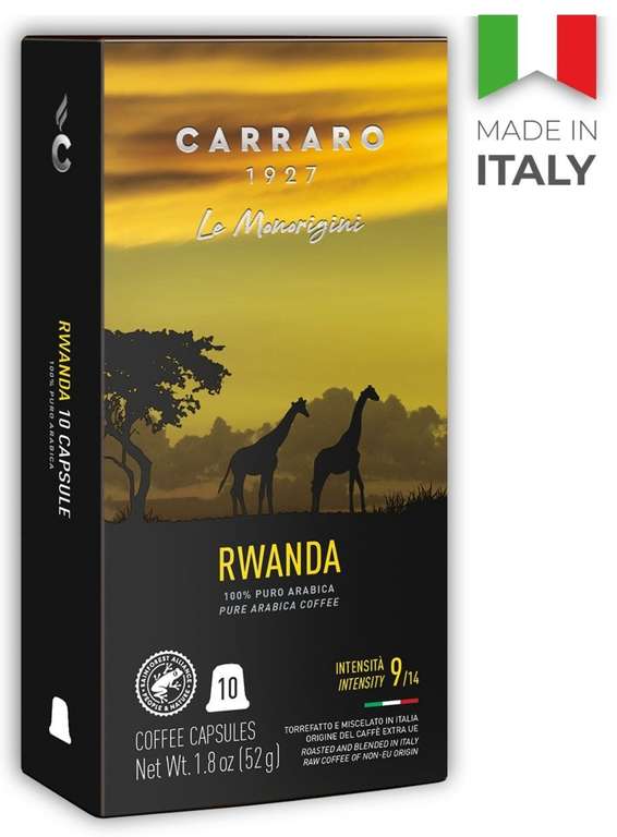 Кофе в капсулах Carraro Rwanda для системы Nespresso, 10 шт