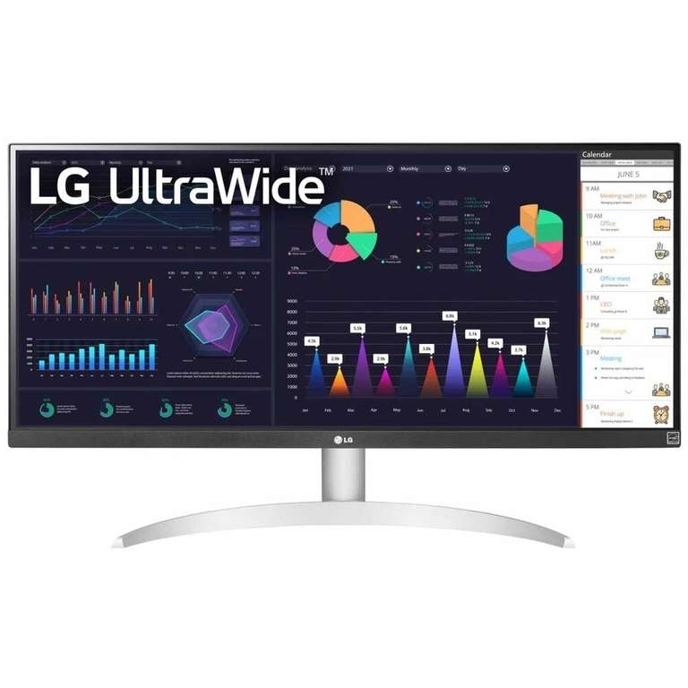 Монитор LG UltraWide 29WQ600-W (29", IPS, 2560x1080, 100 Гц, sRGB 99%, Type-C, динамики)