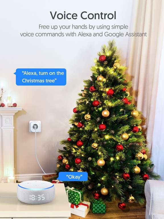Умная розетка Teckin SP22 с Wi-Fi, с голосовым помощником, Alexa Google Home, Smart Life, Tuya