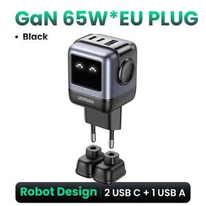 Зарядное устройство Ugreen Nexode Robot 65W GaN (с "эмоциями")