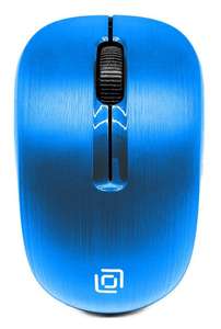 Мышь Oklick 525MW, оптическая, беспроводная, USB, черный и голубой