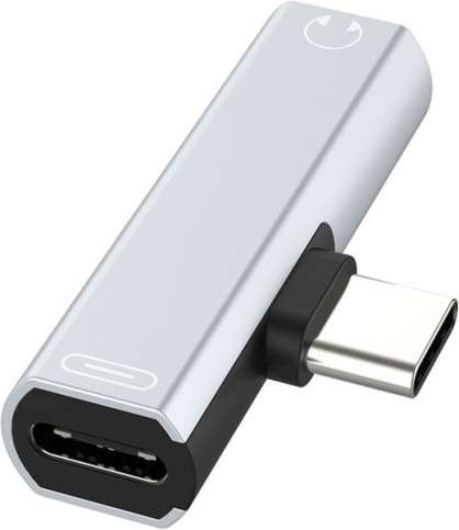 Greenconnect GCR-52246 GCR Переходник USB Type C > 3.5mm mini jack + TypeC, серебряный