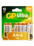 Батарейки GP Batteries Ultra алкалиновые, AA, 6 шт + возврат 126 бонусов при оплате SberPay