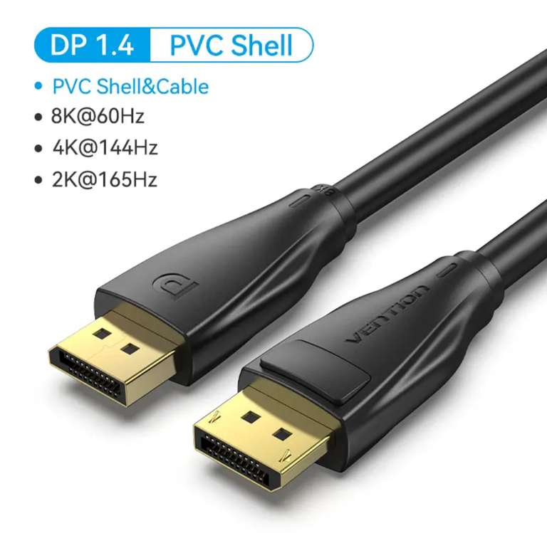 Кабель Vention Displayport 1,4 1.5м (и др. длины)