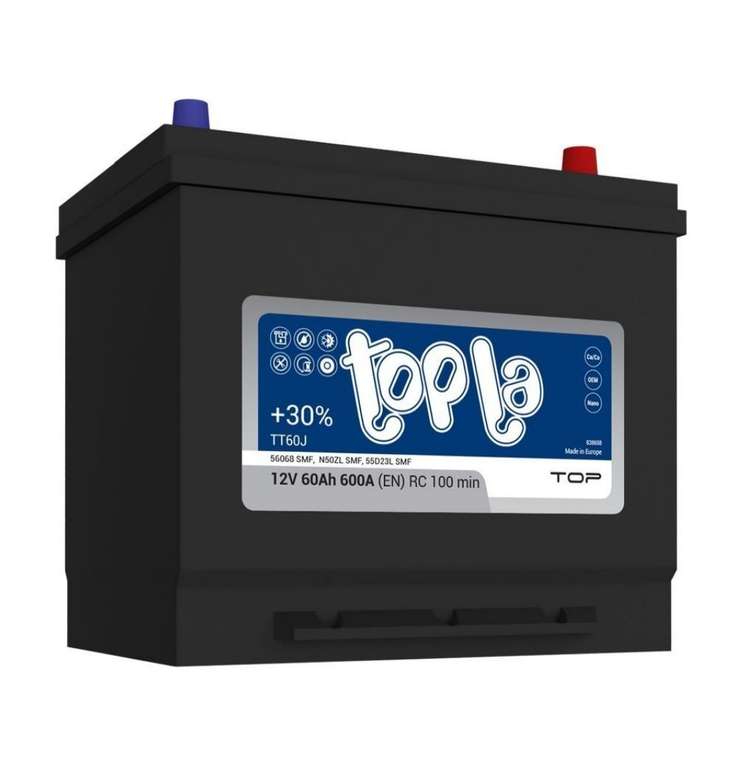 Аккумулятор автомобильный TOPLA TT60J 60Ач 600A 55D23L обратная полярность (+ещё один в описании)