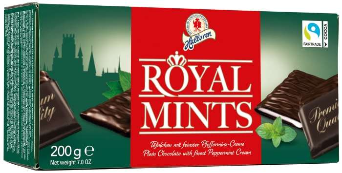 Шоколад Halloren Royal mints с мятной начинкой 200 г