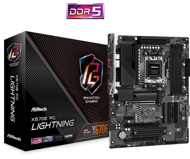 Материнская плата ASRock X670E PHANTOM GAMING LIGHTNING (цена с ozon-картой)