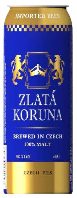 Пиво светлое "Zlatа Koruna" Czech Pils, 3,8%, 0,5 л